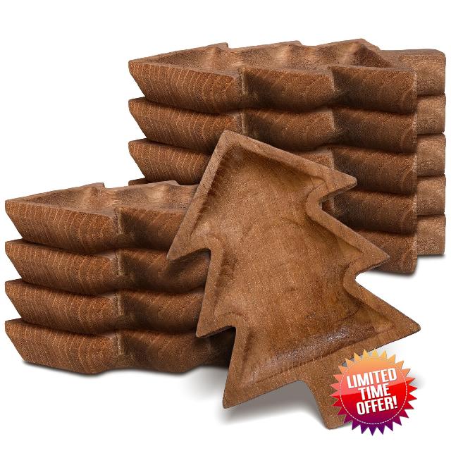 Nosiny 10 Pcs Wooden Dough Bowls Wood Tree Shaped Bowl Tree Dough Bowl Bulk Farmhouse Dough Bowl Candles Decoration for Home Dining Holding Candles Making Bread Fruits Table Supplies