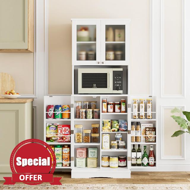 FOTOSOK Kitchen Pantry Storage Cabinet