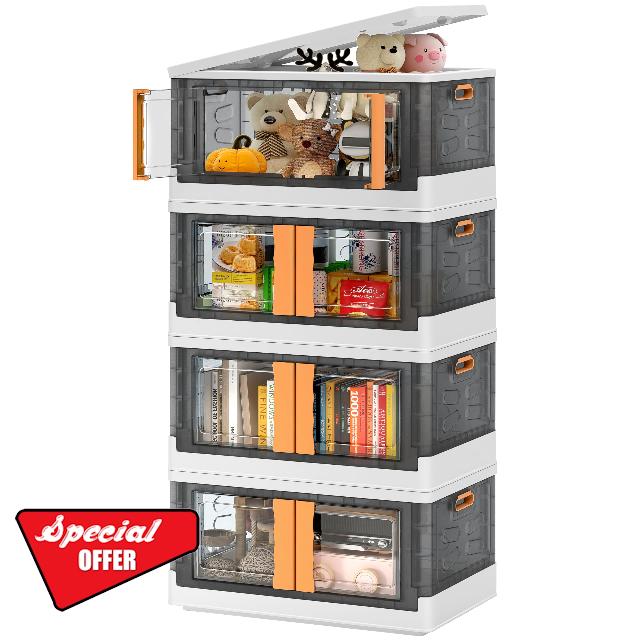 Closet Organizers And Storage - 4 Pack 11 Gal Plastic Storage Bins