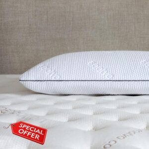 Saatva Graphite Memory Foam Pillow - Cooling Comfort & Contouring Support Ideal for Side Sleepers - Graphite Memory Foam Pillow - Removable & Machine-Washable Cotton Knit Cover - Queen (28"x16) 1 Pack