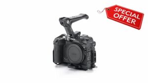 Camera Cage for Canon R7 Lightweight Kit – Black | NATO TOP Handle | Cable CLAMP | ARCA Ready | TA-T59-A-B