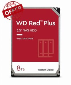 Western Digital 8TB WD Red Plus NAS Internal Hard Drive HDD - 5640 RPM