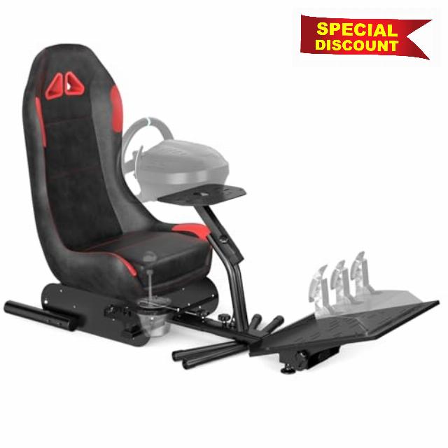 FLAONUSGT Racing Simulator Cockpit Racing Wheel Stand with Seat Steering Gaming Chair Cockpit Driving Seat for for Logitech G29 G920 G923 G27 G25 and Thrustmaster T248X T248 T300RS T150 458 TX