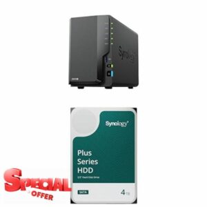 Synology 2 Bay DiskStation DS224+ with 2 x HAT3300-4T