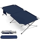 TANGZON Folding Camp Bed for Adults, Extra Wide Portable Camping Cot with Carry Bag, Heavy Duty S...