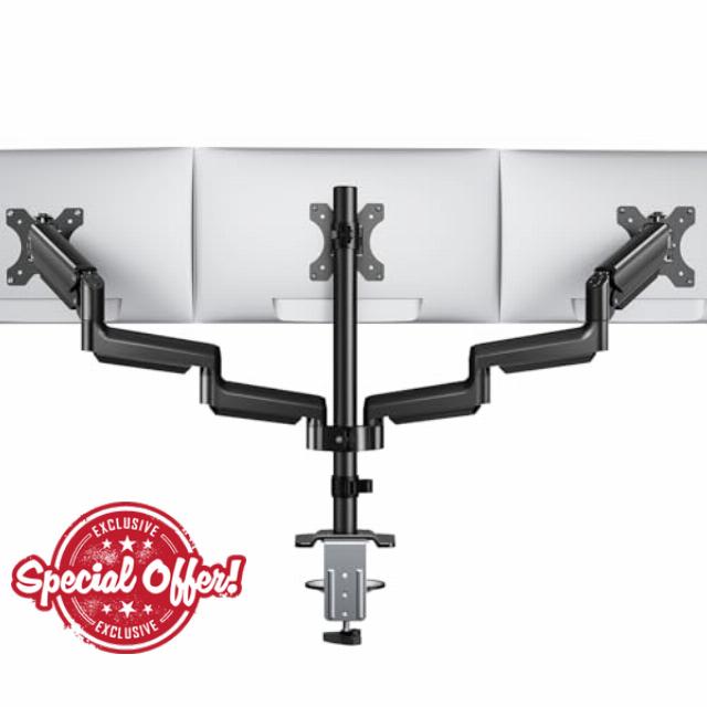 HUANUO Triple Monitor Mount for 13-27 inch Computer Screens