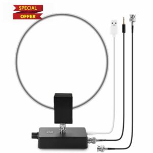 GA800 Active Shortwave Radio Loop Antenna with BNC Cable 10KHz-159MHz Portable Receiving Antenna for Ham Radio