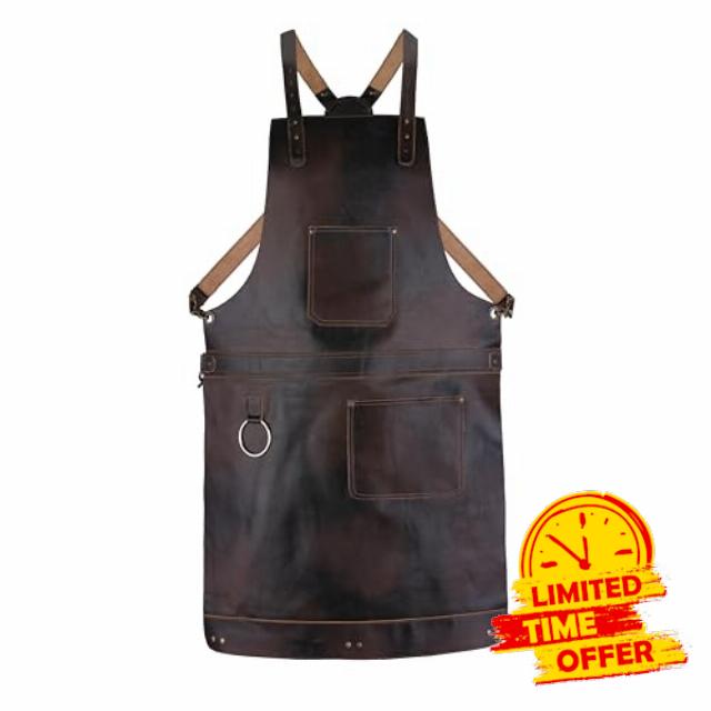 Dark Brown Full Grain Crossbody Leather Apron Butcher Apron -Cook Apron -BBQ Apron -Cooking Apron - Blacksmith Apron - Barber Apron - woodwork apro