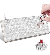 60% True Mechanical Gaming Keyboard Type C Wired 68 Keys LED Backlit USB Waterproof Keyboard 18 C...