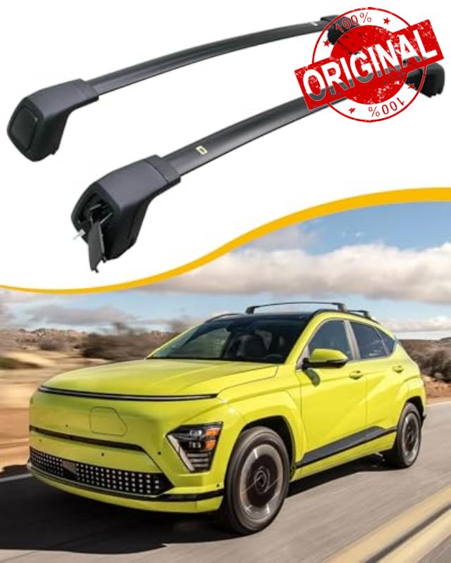 EZREXPM Cross Bars Roof Rack Fit for Hyundai Kona & Kona Electric 2024 Lockable Luggage Rack Crossbar Cargo Carrier Rooftop Accessories (with Side Rails)