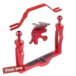Underwater Video Stabilizer Holder Aluminum Alloy Camera Tray Bracket Double Ball Arm Mount Arm for Diving Photography Aluminium Alloy Underwater Video Light Stabilizer Tray Diving Light Stand Tray