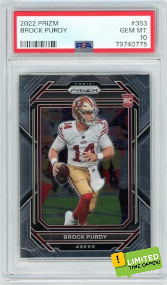 Graded 2022 Panini Prizm Brock Purdy #353 Rookie RC Football Card PSA 10 Gem Mint