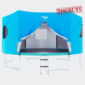 Trampoline Tent Cover Frameless Shade with LED Light Trampoline Accessory Tent Outdoor Straight Pole Round Trampoline (Tent Only)