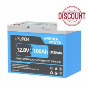 1 Pack GRENERPOWER 12V 100Ah LiFePO4 Battery