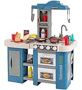 Maxmass Kids Wooden Kitchen, Children Pretend Play Kitchen with Detachable Sink and Spacious Stor...
