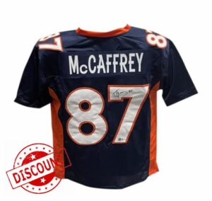 Ed McCaffrey Autographed/Signed Pro Style Jersey Navy Beckett