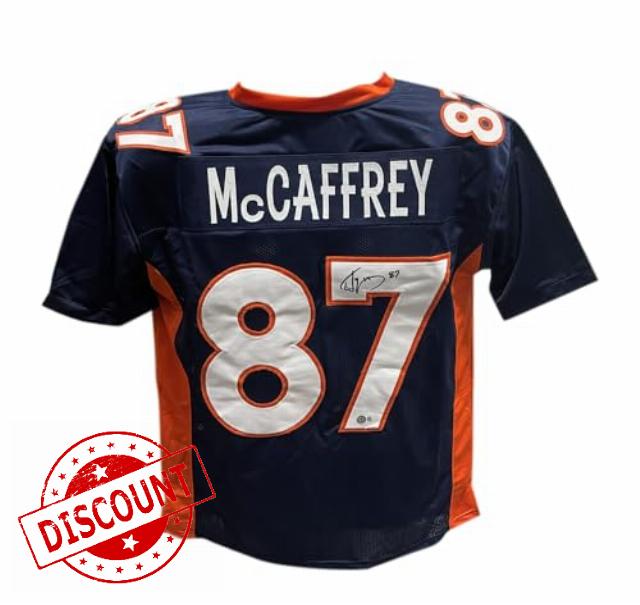 Ed McCaffrey Autographed/Signed Pro Style Jersey Navy Beckett