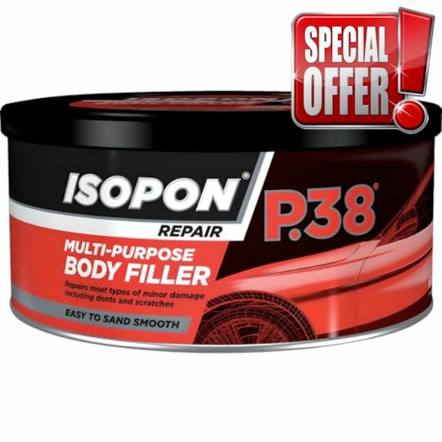 AMK® U-POL ISOPON P38 600ml Car Metal Bodywork Body Filler For Dents Scratches Repair Easy Sanding