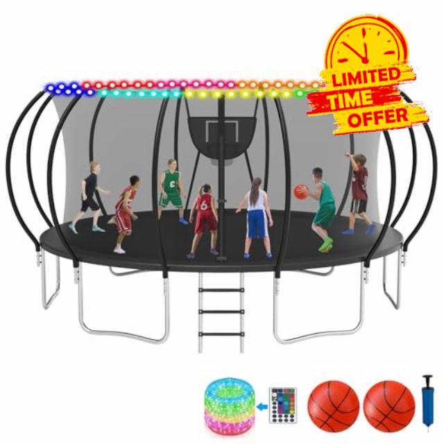 KOFUN 1500LBS 10 12 14 16 FT Tranpoline for Kids and Adults
