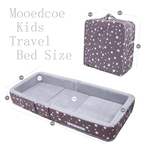Portable Toddler Bumper Bed for Travel Kid Foam Sleeping (Star)
