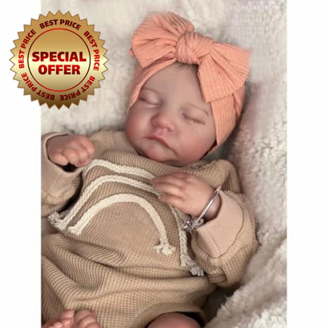 Lonian Reborn 19inch 48cm Reborn Baby Doll Lifelike Baby Doll with Hand Painted Hair Boy Toddler Doll Toy (silicone body