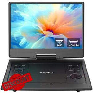 BOIFUN 14.8" Portable DVD Player with 13.3" HD Screen Enhanced Luminance