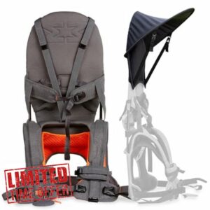 MiniMeis G4 - Lightweight Child Shoulder Carrier and Sunshade Bundle - Made for Kids 6 Months to 4 Years Old - Orange