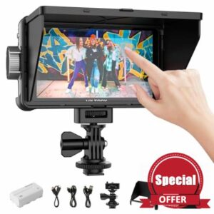 VILTROX DC-550lite 5.5 inch Camera DSLR Field Monitor Touchscreen Small HD 1920x1008 IPS 3D LUT Video Peaking Focus Assist Monitor with 4K HDMI 12V DC Input Output Include Sunshade Hood F550 Battery