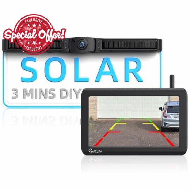 eRapta Solar Wireless Backup Camera with 4800mAh Battery