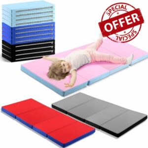 Tinideya 3 Pcs 48" x 21" x 2" Toddler Nap Mat 4 Section Folding Rest Mat Kids Classroom Sleeping Mat for Daycare Preschool Classroom Kindergarten