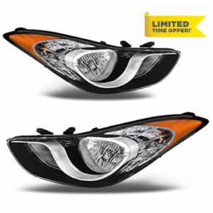 telpo Headlight Assembly Compatible With 11 Elantra 12 Elantra 13 Elantra 2011 Elantra 2012 Elantra 2013 Hyundai Elantra 2011-2013 11-13Hyundai Elantra Driver Side And Passenger Side
