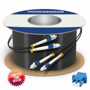 YUTIANHOME 500ft/150m LC to LC Armored Outdoor Fiber Optic Cable