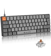 UK Layout 60% Mechanical Gaming Keyboard Type C Wired 61 Keys Dye-Sublimation PBT Keycaps LED Bac...