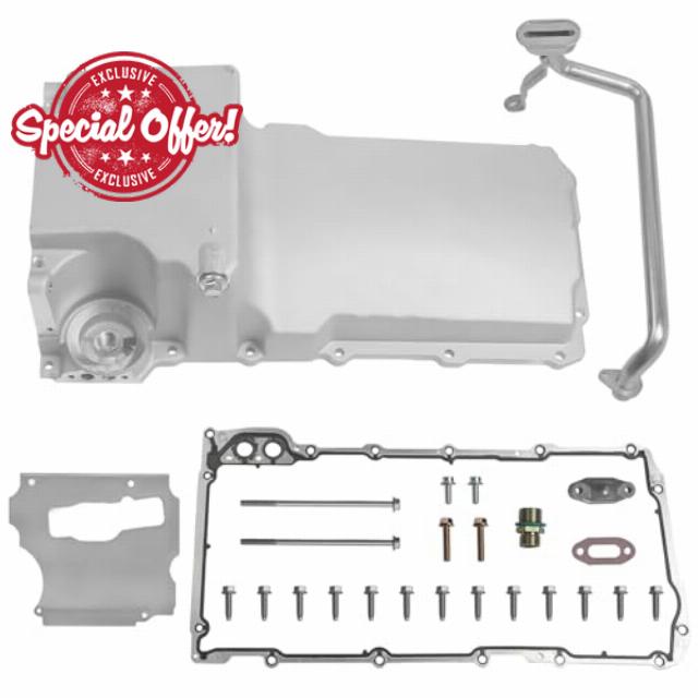 302-1 LS Oil Pan Kit Fits for LS1 LS6 LS2 LS3 LS6 LSX 4.8L 5.3L 5.7L 6.0L 6.2L Engines GM Muscle Classic Car Truck Aluminum Swap Retrofit Oil Pan Kit