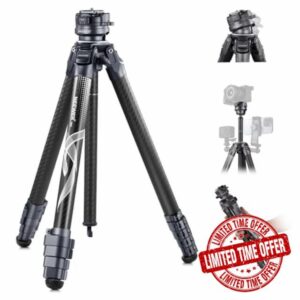 NEEWER 62" Travel Tripod Carbon Fiber with ±15° Leveling 360° Panorama Head
