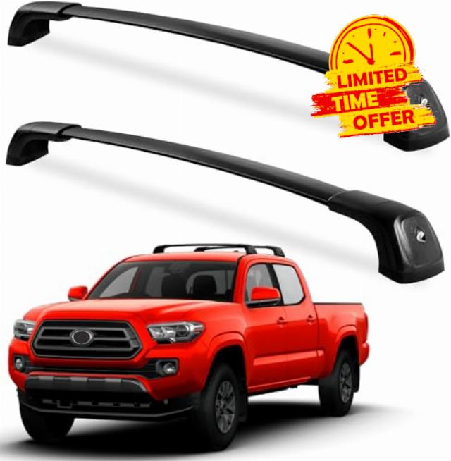 FengYu Roof Rack Cross Bars Compatible with Toyota Tacoma 2005-2023 Heavy Duty 220lbs Lockable with Anti-Theft Metal Lock