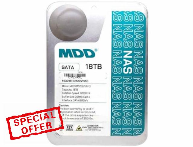 MDD (MDD18TS25672NAS) 18TB 7200 RPM 256MB Cache SATA 6.0Gb/s 3.5" Internal NAS Hard Drive - 5 Years Warranty (Renewed)