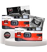 Disposable Camera Bundle with Swiss+Pro Disposable Camera Single-Use Film Cameras with 27 Exposur...