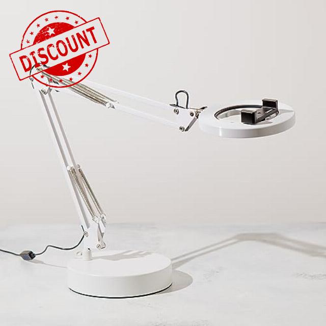 Canvas Original Lamp with Matte Metal Base (White Lamp & White Metal Base)