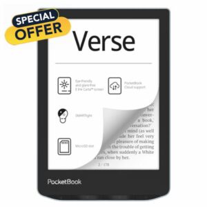 PocketBook Verse E-Reader | Eye-Friendly 6'' E-Ink Carta™ HD Touchscreen | Adjustable SMARTlight | Up to 1 Month of Battery Life | WiFi & Memory Card Slot | E-Book Reader in Bright Blue