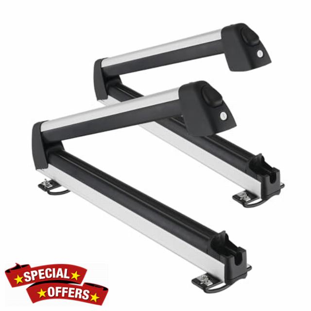 Snowboard roof Rack for Fishing Rods Skis Snowboard Skateboard Kayak Paddles Water Skis & More Rides Quietly Universal Mounting Easy to Use and Locking