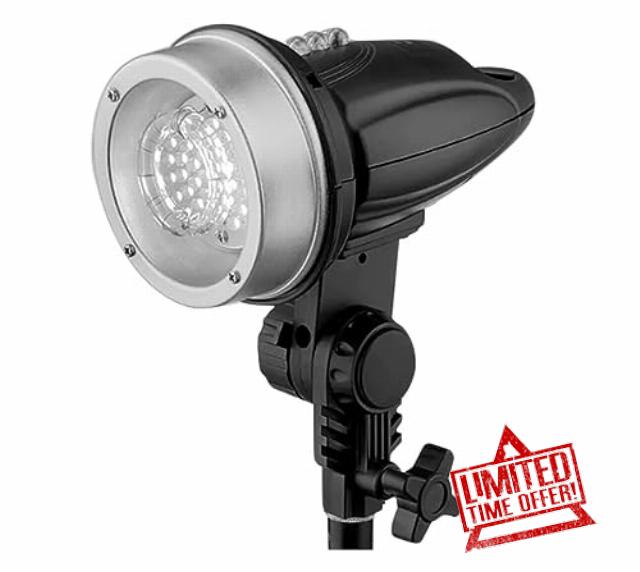 RBA S -160 LED Photo Booth Lighting | Strobe Light Photography Lightweight Polycarbonate LED Flash with Built-in Umbrella Receptacle