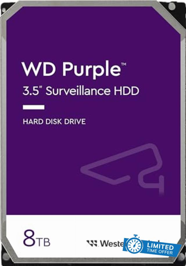Western Digital 8TB WD Purple Surveillance Internal Hard Drive HDD - SATA 6 Gb/s