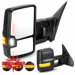 Pair of Towing Mirrors Fit for 2007-2017 Toyota Tundra 2008-2017 Toyota Sequoia
