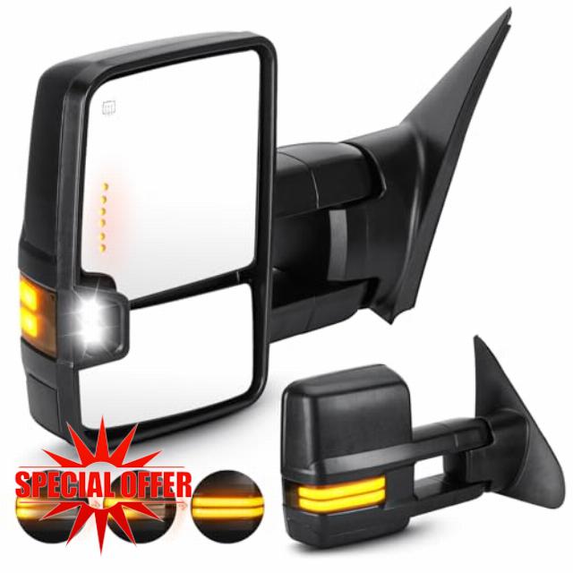 Pair of Towing Mirrors Fit for 2007-2017 Toyota Tundra 2008-2017 Toyota Sequoia