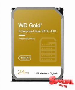 Western Digital 24TB WD Gold Enterprise Class SATA Internal Hard Drive HDD - 7200 RPM