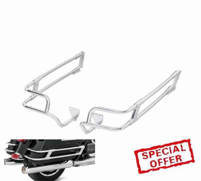 M Maintenanse Saddlebag Guard Rails for Harley Touring Electra Street Road Glide Flht Flhrxs Flhx Flhxs Flhxst Fltrx '14-Later (Chrome)