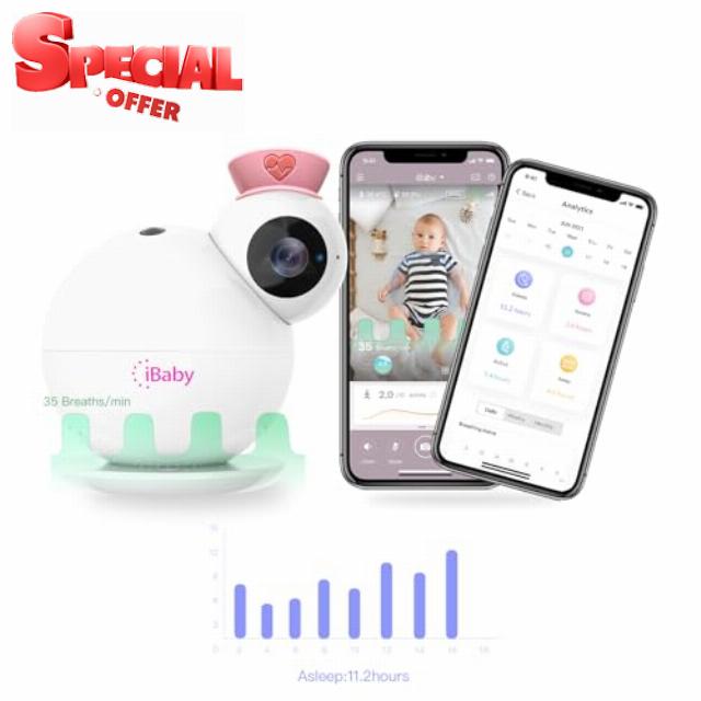 iBaby i6 Pink Baby Monitor with Camera and Audio with Sleeping and Breathing Analysis Function