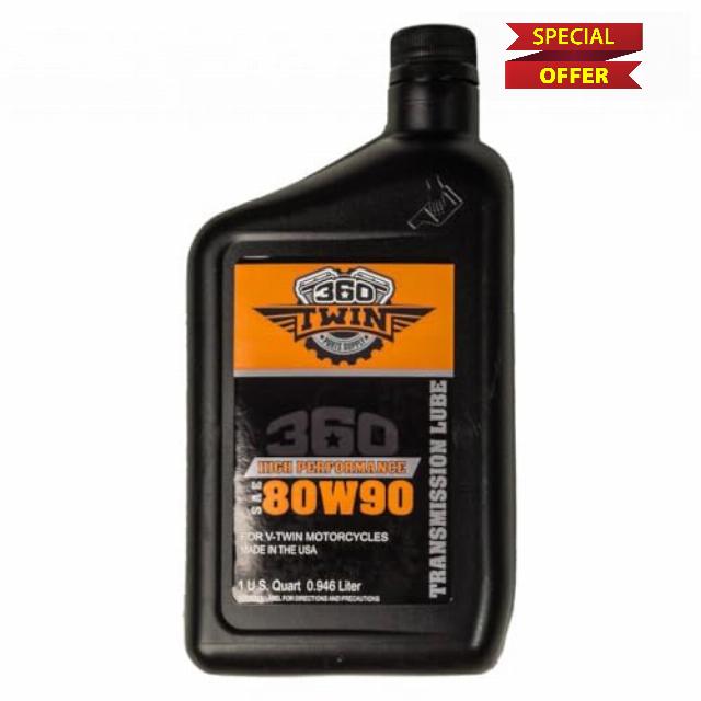 360 Twin High Performance 80W90 Transmission Lube for V-Twin Harley Davidson Motorcycles