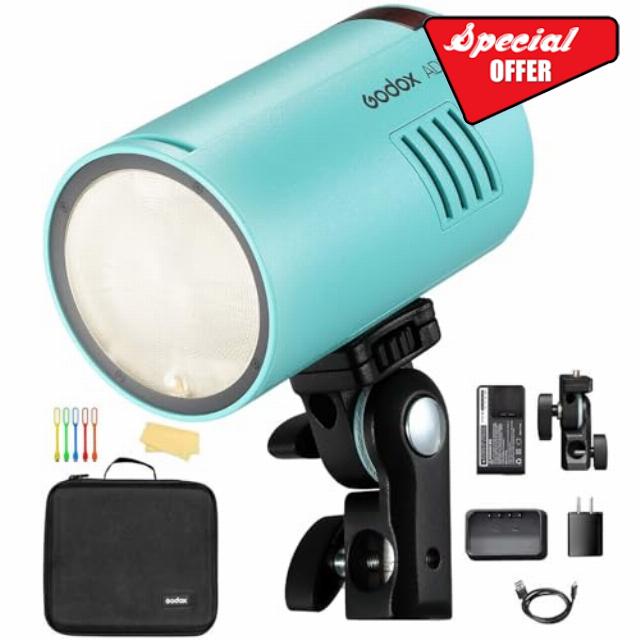 Godox Colorful AD100pro Strobe Flash Portable 2600mAh Battery 100Ws 2.4G Wilreless X System 1/8000 HSS 0.01-1.5s Recycling 360 Full Power Flashes for Photography Shooting Outdoor